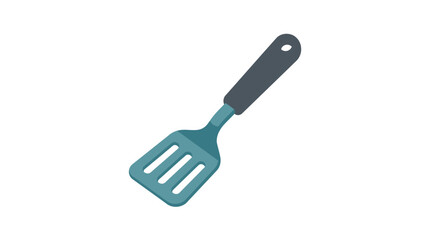 Teal colored spatula with handle. © Lilie