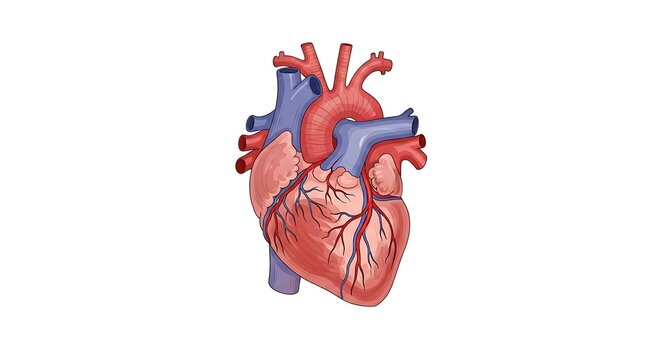 Human Heart Anatomy Medical Illustration.