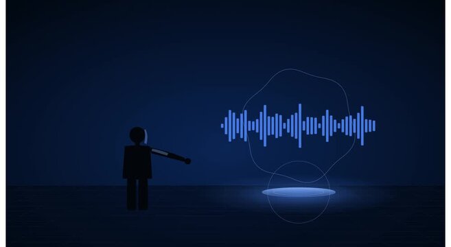 Digital voice assistant interface with animated sound animation
