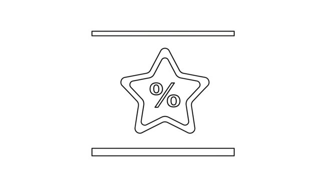 Star shaped cookie with percentage symbol, representing discount or sale, isolated on white background.