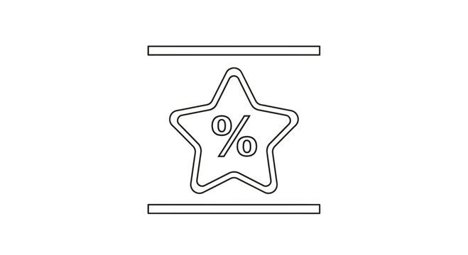 Star Shaped Discount Tag with Percentage Symbol, Special Offer Icon, Vector Illustration