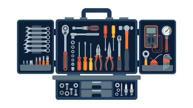Tool Kit with Various Hand Tools.