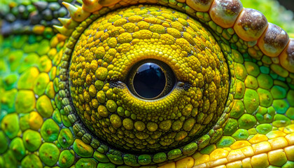 Naklejka premium Chameleon eye close up
