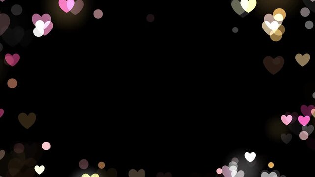 Luxury Gold Glitter Particles Heart Icon Waving Animation Loop.