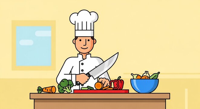 Chef preparing vegetables