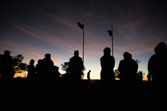 Crowd gathered for dawn service