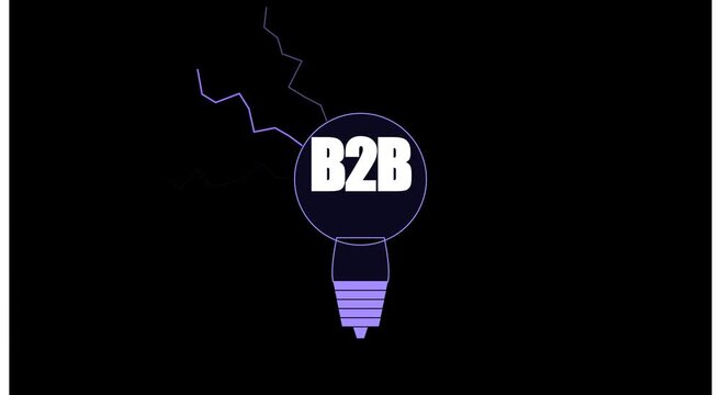 B2 b business concept animation with glowing light animation