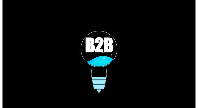B2 b business concept animation with lightbulb animation