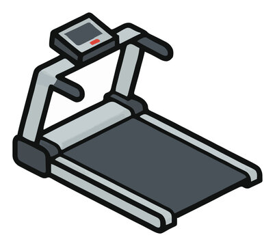 Isometric running treadmill in zero gravity vector. Generative AI