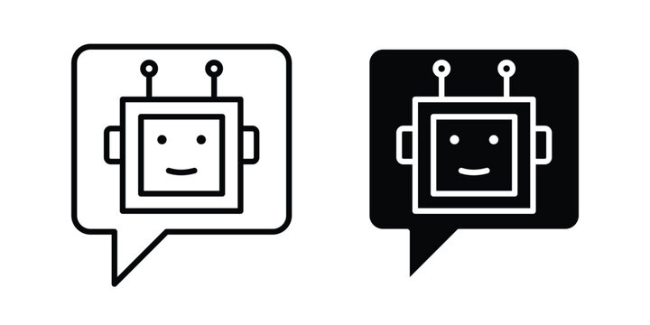Chatbot speech bubble icon vector. pictogram illustration on white background.