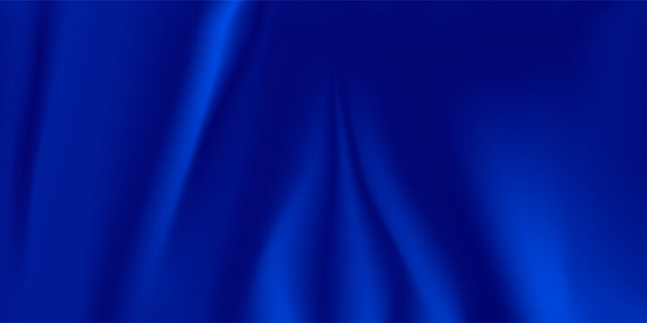 Navy blue silk satin. Silky shiny fabric. Dark luxury background with space for design. Banner. Wide. Long. Panoramic. Template. Empty. Flat lay, top view table. Beautiful.Elegant.Birthday,Christmas.