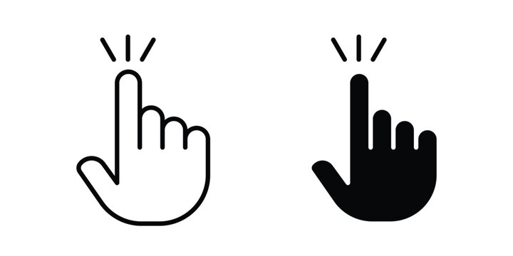 Clicking finger icon vector. pictogram illustration on white background.