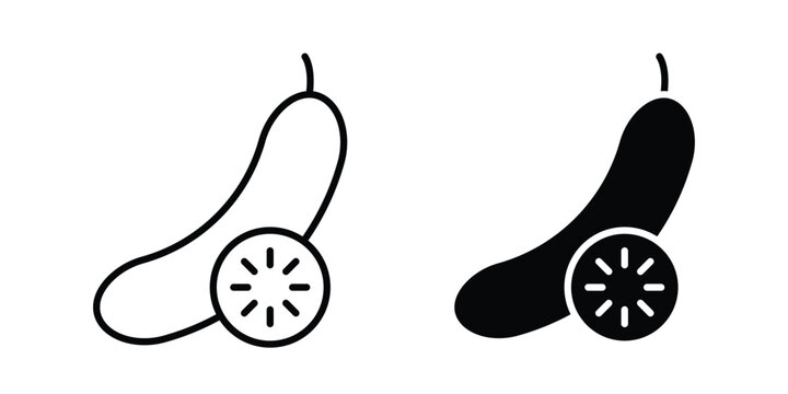 Cucumber icon vector. pictogram illustration on white background.