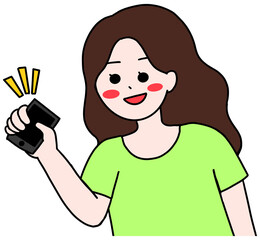 Fototapeta premium A girl holding a phone