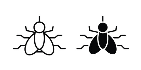 Fly insect icon vector. pictogram illustration on white background. © Hunt