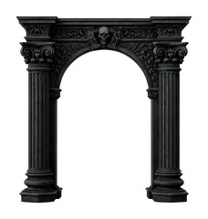 Naklejka premium PNG Gothic stone archway with skull