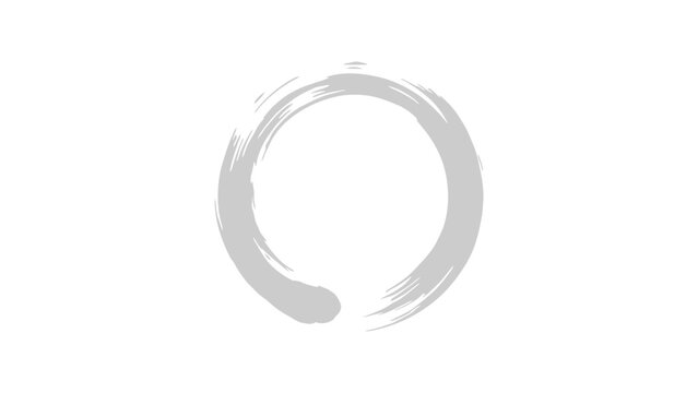 Hand-painted minimalist Zen enso circle brushstroke ink symbol.