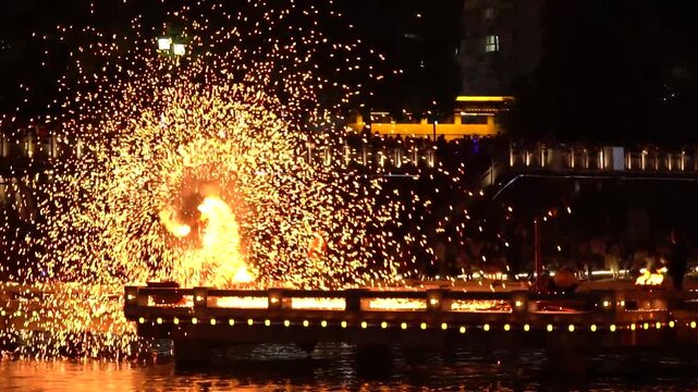 4K Aesthetic Real Footage of Traditional Iron Flower Show (Intangible Cultural Heritage)