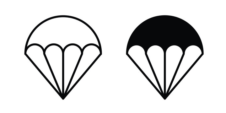 Parachute icon vector. pictogram illustration on white background.
