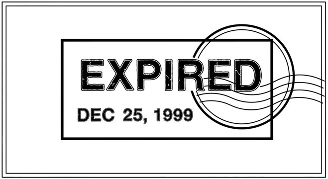 Expired Stamp Postmark with Date December 25, 1999 - Retro Graphic Element