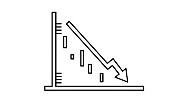 Economic Decline Graph Icon Illustrating Financial Loss and Market Downturn