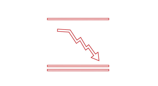 Economic Decline Graph with Downward Zigzag Arrow