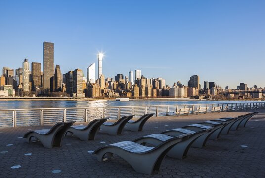 Skyline of Manhattan, View from Long Island City, Manhattan, New York City, New York, USA