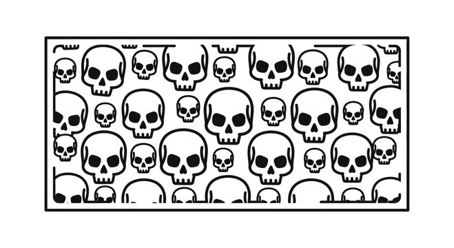 black and white skull pattern