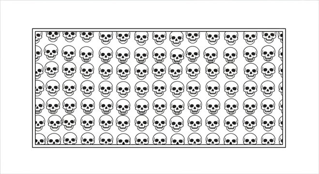 black and white skulls pattern