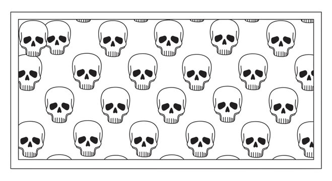black and white skull pattern