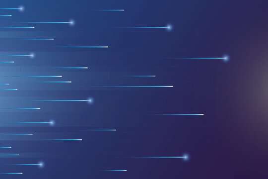 Abstract circuit line technology background. Quiet futuristic blue cyber light trails. Transfer data communication. Simple speed motion backdrop.