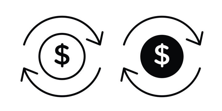 Recurring payments icon vector. pictogram illustration on white background.