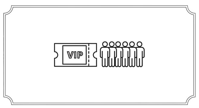 VIP Ticket and Group of People Icon - Exclusive Access and Special Event Concept