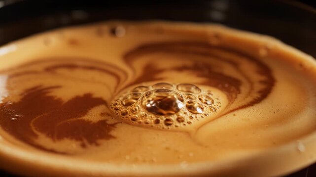 Coffee latte art swirl emphasizing sleek aesthetics and strong visual impact