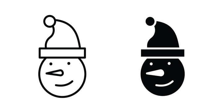 Snowman head icon vector. pictogram illustration on white background.