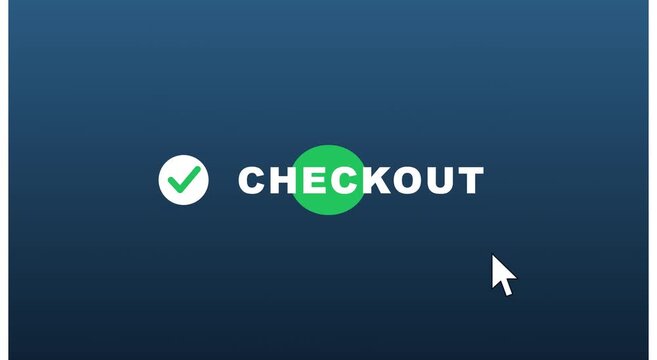 Animated checkout button click with success checkmark animation