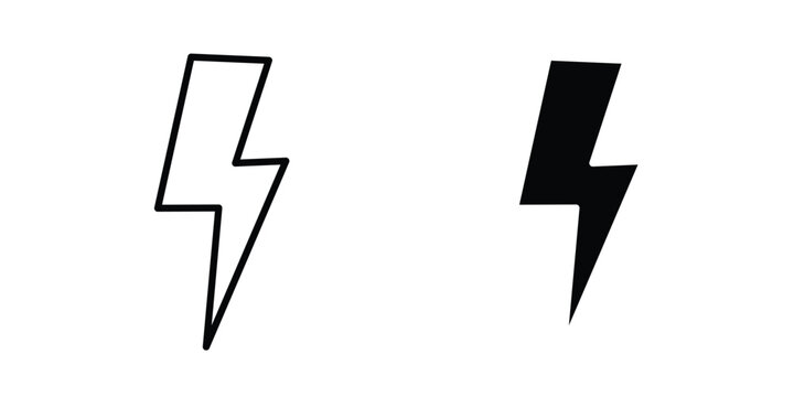 thunderbolt icon vector. pictogram illustration on white background.