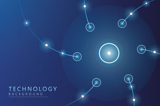 Abstract technology background. Blue cyber light trails backdrop. transfer data communication, innovation future tech data, internet global network connection.