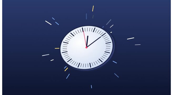 Minimalist animated clock ticking time concept motion animation