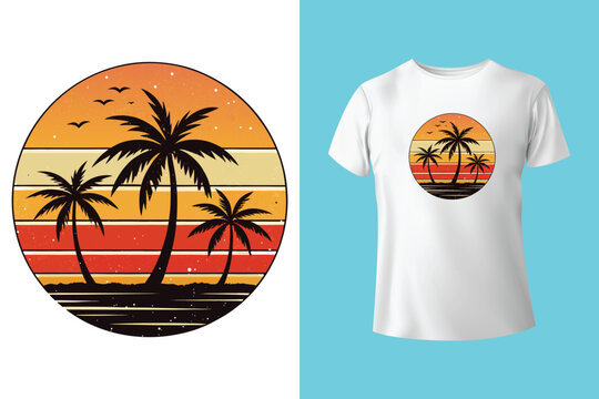california t-shirt design. palm trees silhouette t shirt design. t-shirt design vector for print. california logo design vector illustration. quotes for t shirt 