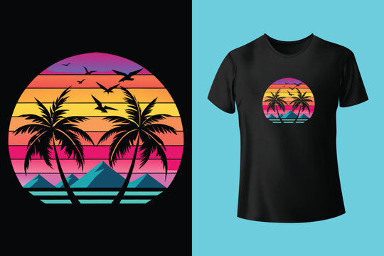 california t-shirt design. palm trees silhouette t shirt design. t-shirt design vector for print. california logo design vector illustration. quotes for t shirt 