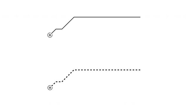 Set of connector line animations with solid, dashed and dotted styles. Simple HUD callout elements for infographic and presentation design