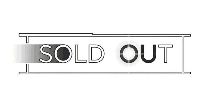 Sold Out graphic sign with gradient effect, unavailable stock label for e-commerce and retail