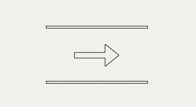Right Arrow Between Parallel Lines Icon for Direction and Flow