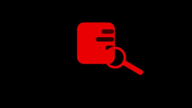 "The pink document icon with a magnifying glass symbolizes a deep search or detailed analysis of text files, aimed at locating specific information, keywords, or data within the documents."