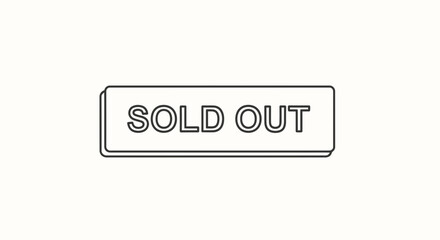Fototapeta premium Outline Sold Out Button Graphic for E-commerce and Product Status Indication