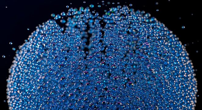 Abstract blue digital binary data visualization pattern.