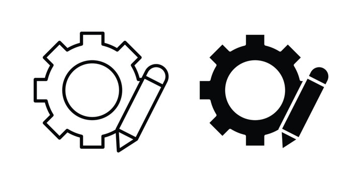 Customize icon graphic element set in black linear and clipatrt.