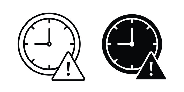 Expiry icon graphic element set in black linear and clipatrt.