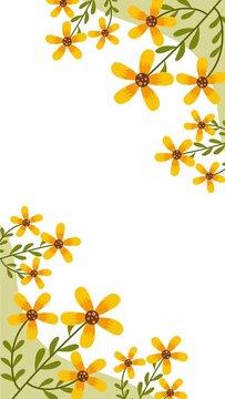 yellow daisy flower frame vertical video loop for story